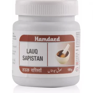 Hamdard Lauq Sapistan (150g) is a traditional Unani herbal medicine used to provide relief from colds, coughs, and upper respiratory tract infections, as well as soothe sore throats and tonsil inflammation.