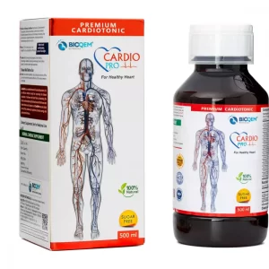 Bioqem Pharma Cardio Pro Syrup Sugar Free (500ml) is an effective herbal and Ayurvedic cardiac tonic designed to promote heart health