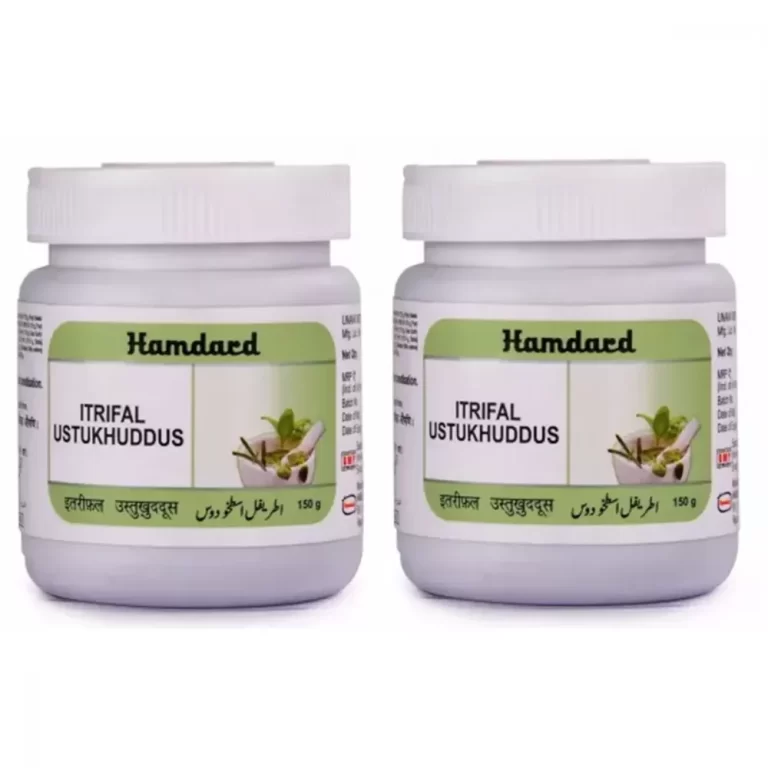 Hamdard Itrifal Ustukhuddus in a 150g pack of 2 is an Unani medicine primarily used as a brain tonic and a remedy for headaches, migraines, and digestive issues like constipation