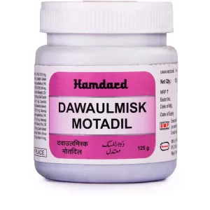 Hamdard Dawaul Misk Motadil is a traditional Unani herbal paste used as a general tonic to strengthen the heart, liver, and brain, and to help alleviate issues like weakness, palpitation, anxiety, and depression