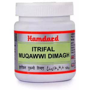 Hamdard Itrifal Muqawwi Dimagh is a Unani herbal preparation used as a brain tonic to improve memory, concentration, and eyesight, and to relieve chronic colds and headaches.