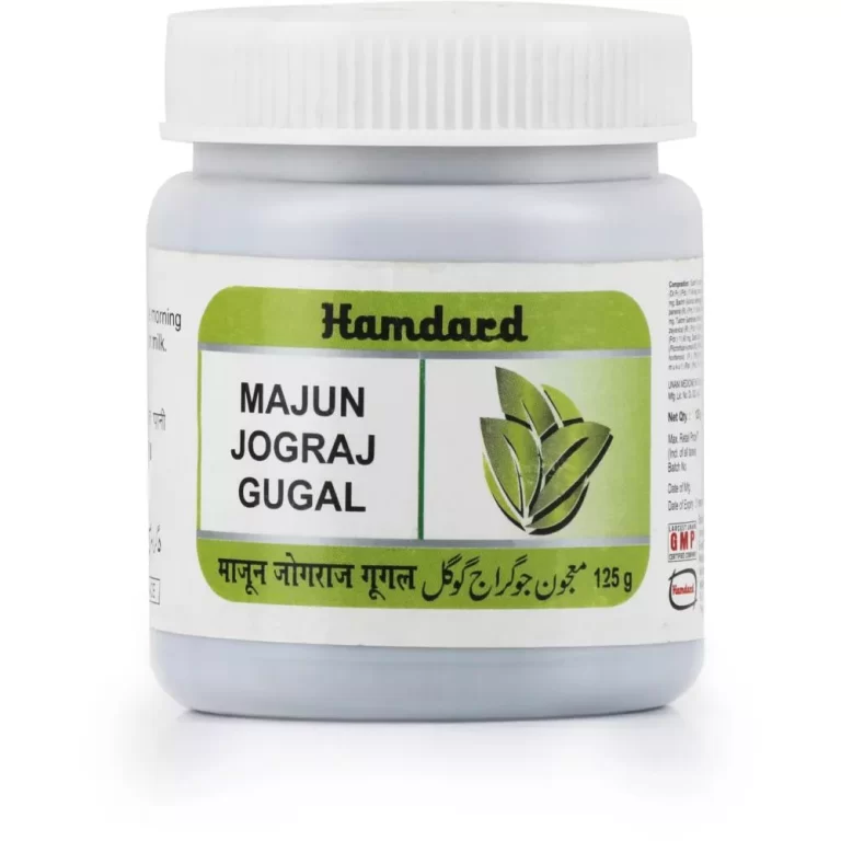 Majun Jograj Gugal is a classical Guggul-based Unani medicine primarily used to treat nervine and musculoskeletal disorders
