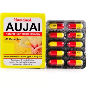 Hamdard Aujai Capsules (60caps) are a Unani herbal remedy used for managing muscular and joint pains, stiffness, and inflammation