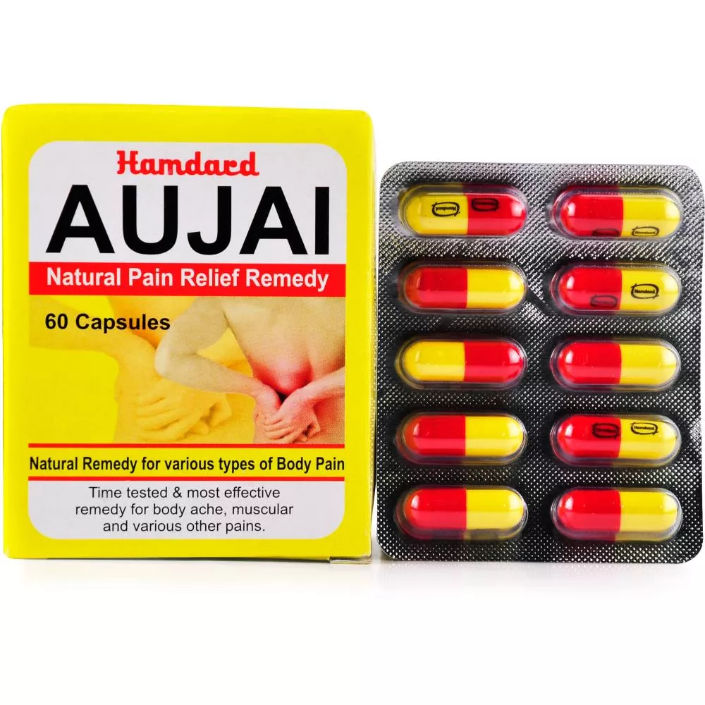 Hamdard Aujai Capsules (60caps) are a Unani herbal remedy used for managing muscular and joint pains, stiffness, and inflammation Hamdard Aujai Capsules (60caps) are a Unani herbal remedy used for managing muscular and joint pains, stiffness, and inflammation